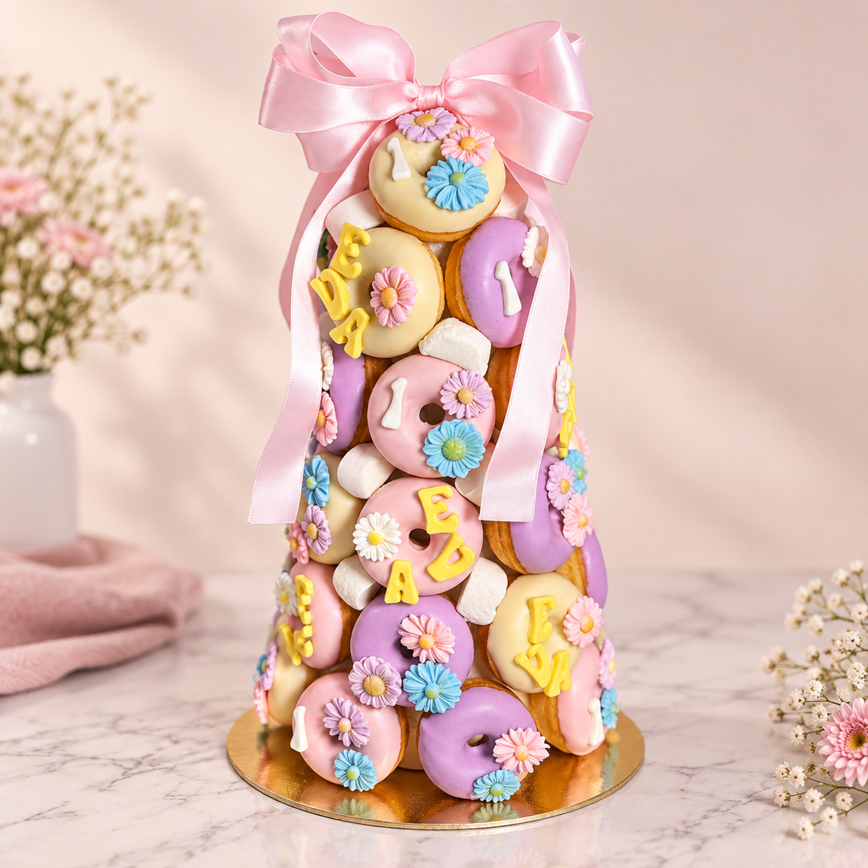 Torre de Cake Donuts personalizada